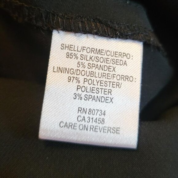 BCBGMaxAzria Black Silk Pleated Front Cocktail Dress - Picture 12 of 14